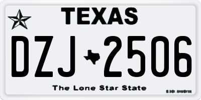 TX license plate DZJ2506