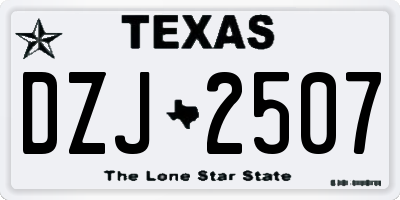 TX license plate DZJ2507