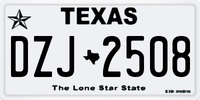 TX license plate DZJ2508