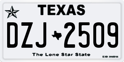 TX license plate DZJ2509