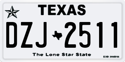 TX license plate DZJ2511