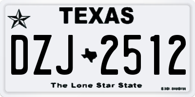 TX license plate DZJ2512