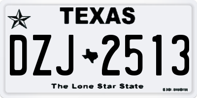 TX license plate DZJ2513