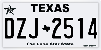 TX license plate DZJ2514