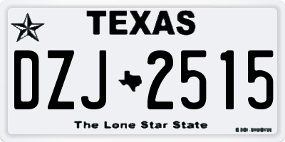 TX license plate DZJ2515