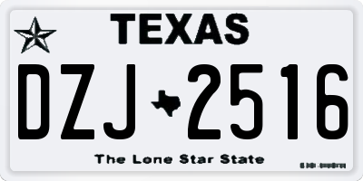 TX license plate DZJ2516