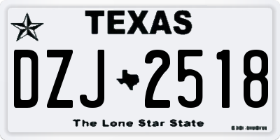 TX license plate DZJ2518