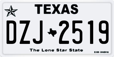 TX license plate DZJ2519