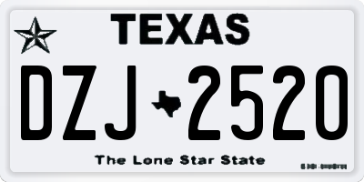 TX license plate DZJ2520