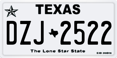 TX license plate DZJ2522