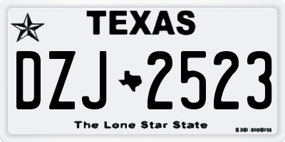 TX license plate DZJ2523