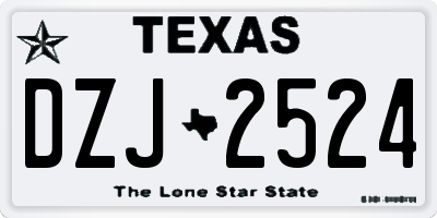 TX license plate DZJ2524