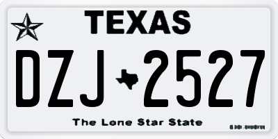 TX license plate DZJ2527