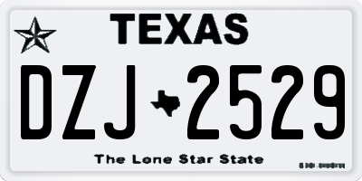 TX license plate DZJ2529
