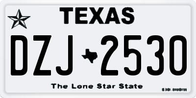TX license plate DZJ2530