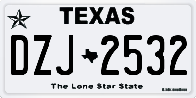 TX license plate DZJ2532