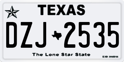 TX license plate DZJ2535