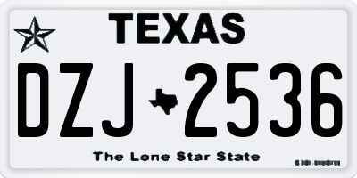 TX license plate DZJ2536