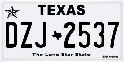 TX license plate DZJ2537