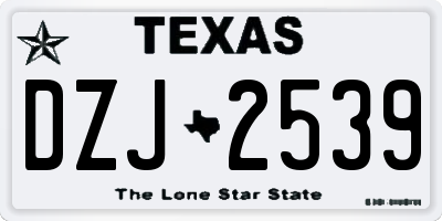 TX license plate DZJ2539