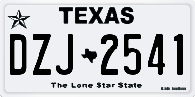 TX license plate DZJ2541