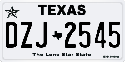 TX license plate DZJ2545