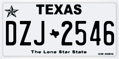 TX license plate DZJ2546