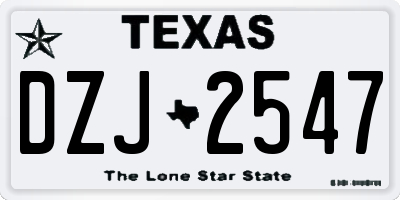 TX license plate DZJ2547