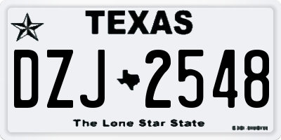 TX license plate DZJ2548