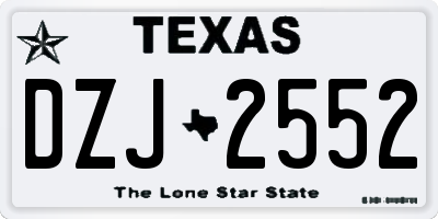 TX license plate DZJ2552