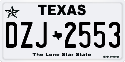 TX license plate DZJ2553