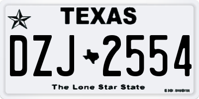 TX license plate DZJ2554