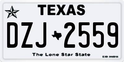 TX license plate DZJ2559