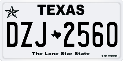TX license plate DZJ2560