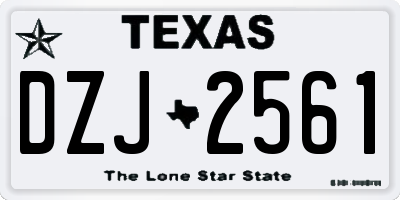 TX license plate DZJ2561