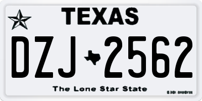 TX license plate DZJ2562