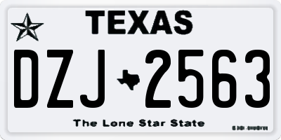 TX license plate DZJ2563