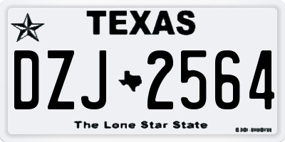 TX license plate DZJ2564