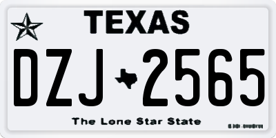 TX license plate DZJ2565