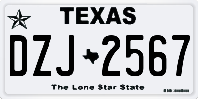 TX license plate DZJ2567