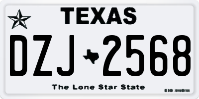 TX license plate DZJ2568