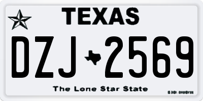 TX license plate DZJ2569