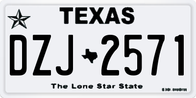 TX license plate DZJ2571