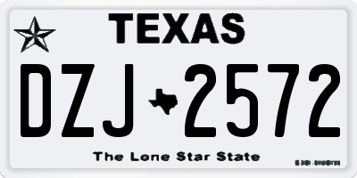 TX license plate DZJ2572