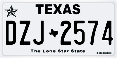 TX license plate DZJ2574