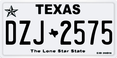 TX license plate DZJ2575