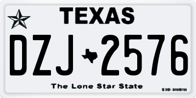TX license plate DZJ2576