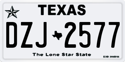 TX license plate DZJ2577