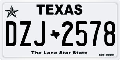 TX license plate DZJ2578
