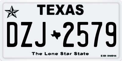 TX license plate DZJ2579